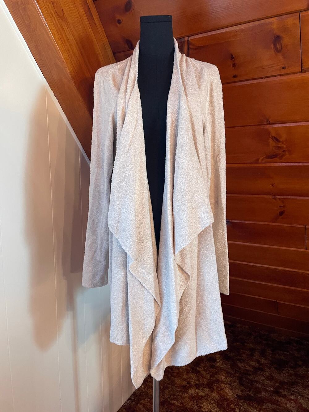 Barefoot Dreams Cozy Chic Island Wrap Sweater Cardigan Stone Bamboo NWT XL